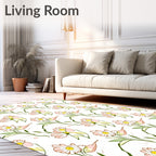 Pastel Pink Daisy Garden Repeating Rug
