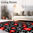 Red Snowflake Medallion Scatter Rug