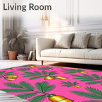 Emerald Bells Pink Background Rug