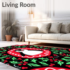 Cute Penguin Holly Border Rug