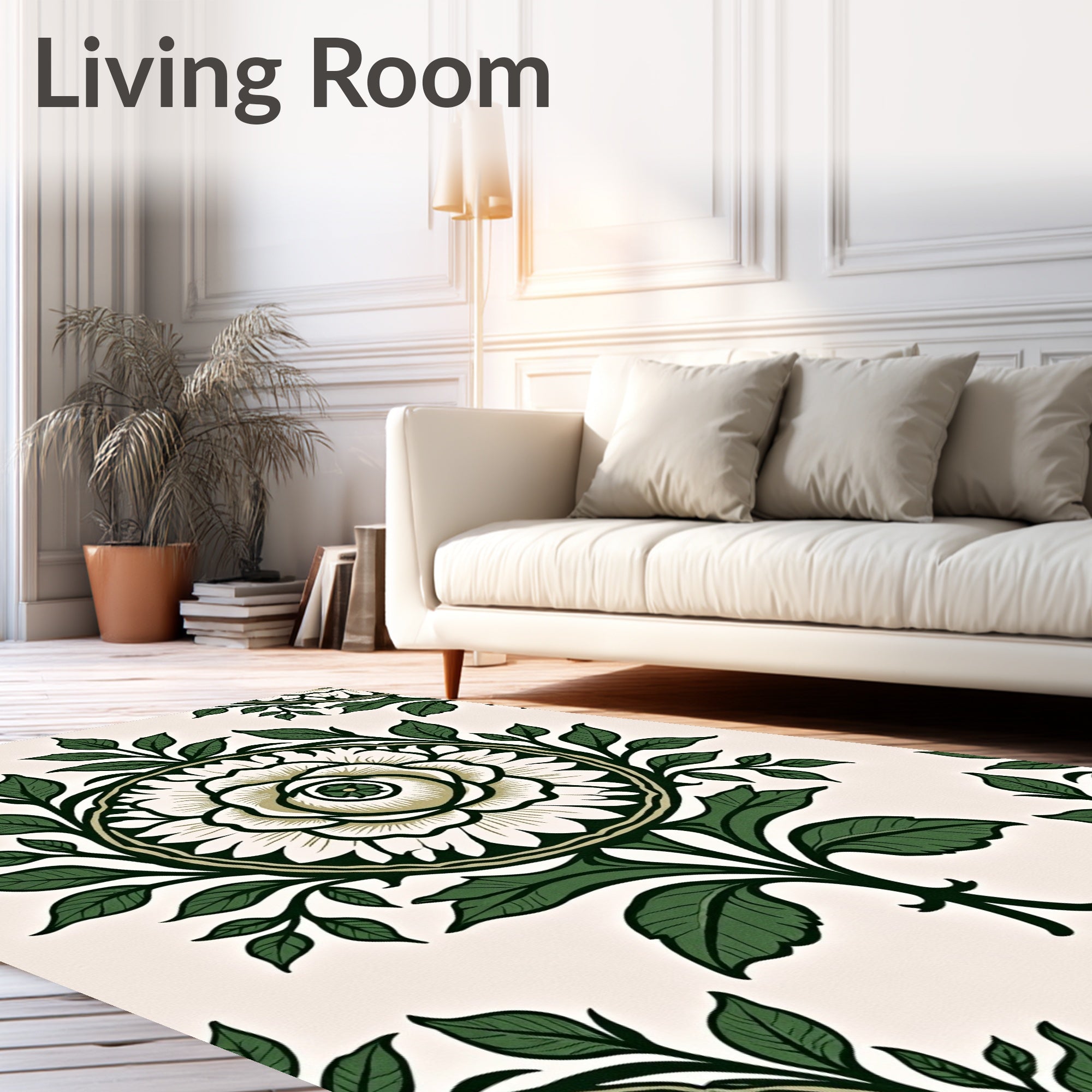 Ornate Verdant Leaf Bloom Rug