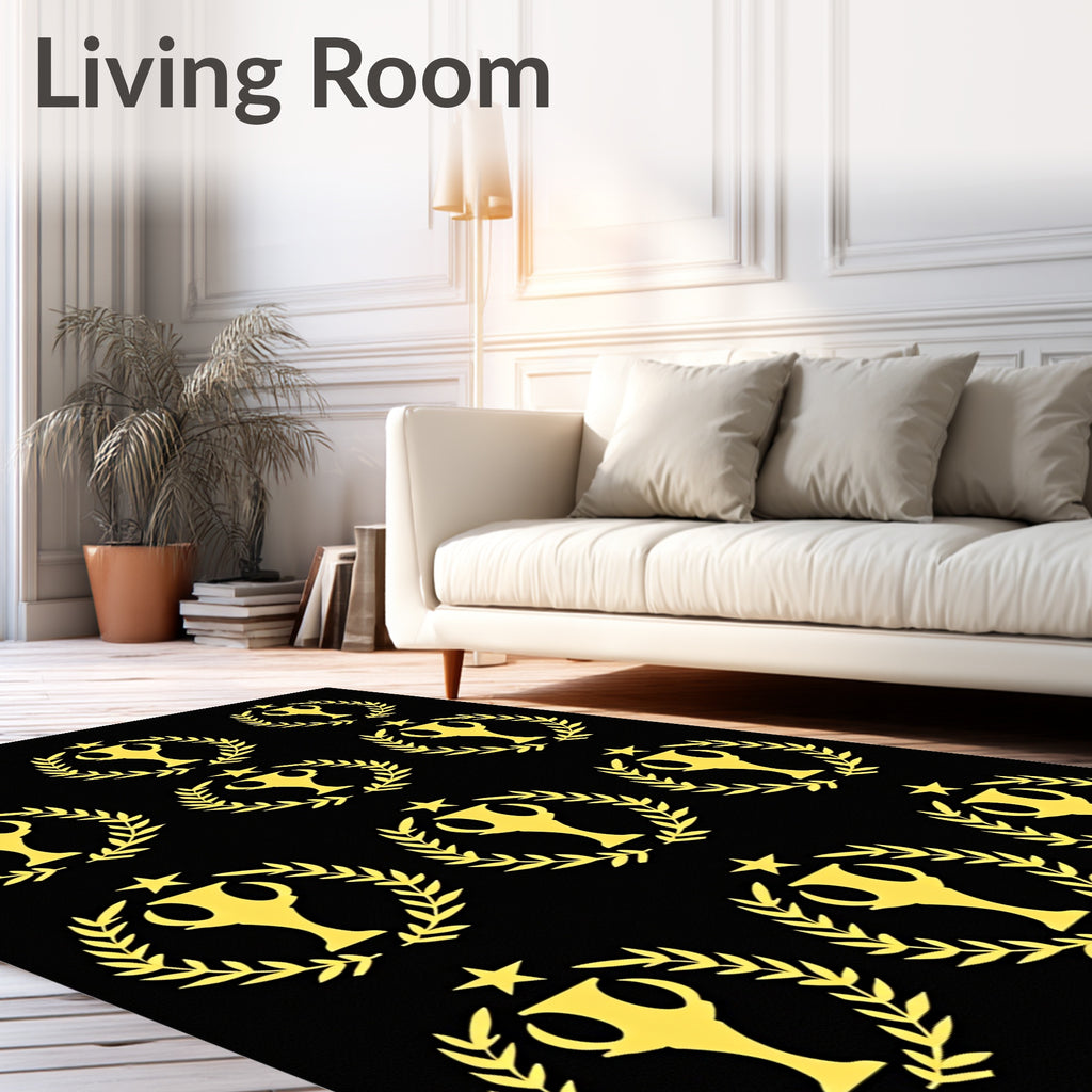 Golden Trophy Laurel Wreath Repeat Rug
