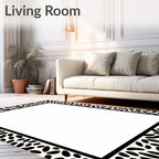 Bold Black And White Spots Rug