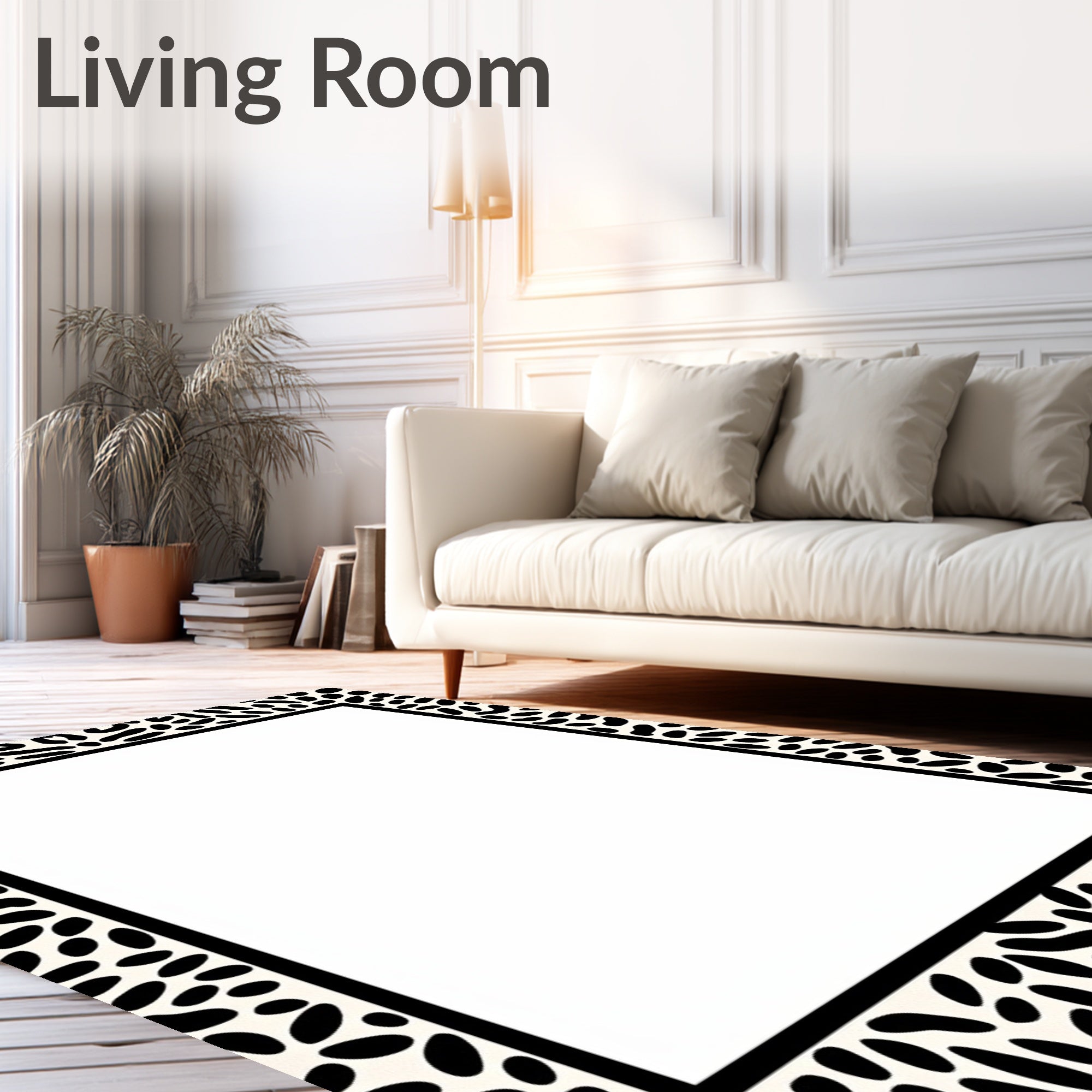 Bold Black And White Spots Rug