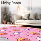 Pink Cartoon Character Repeat Rug