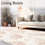 Earthy Botanical Watercolor Cloud Rug