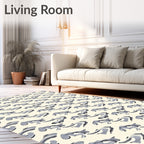 Gray Watercolor Koi Fish Arrangement Rug