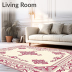 Regal Crimson Floral Filigree Rug