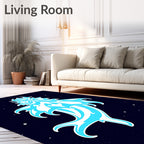 Celestial Blue Starry Night Creature Rug
