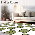Olive Green Pebble Scatter Rug
