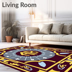 Crimson Yellow Medallion Floral Rug