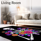 Vibrant Skeleton Multicolor Rose Arrangement Rug
