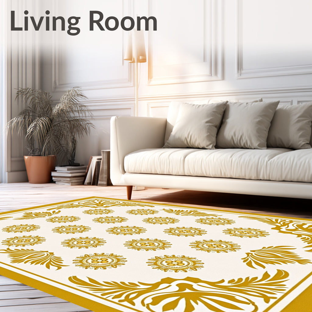 Golden Blossom Arrangement Rug