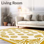 Golden Blossom Arrangement Rug