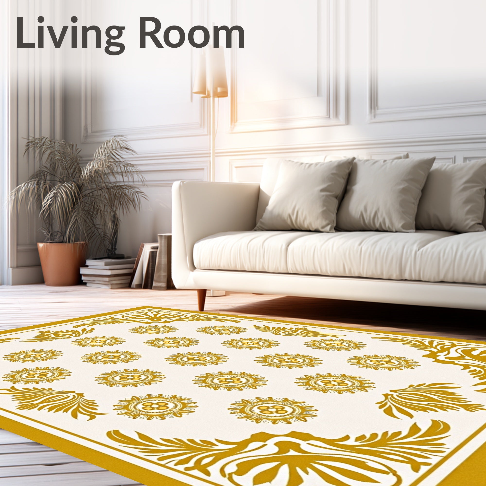 Golden Blossom Arrangement Rug