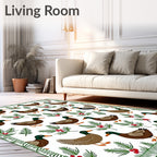 Charming Mallard Duck and Holly Sprig Rug