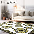 Golden Yellow Sunburst Medallion Rug