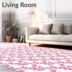 Pink Abstract Floral Strokes Rug