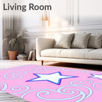 Pink Swirl Starburst Rug