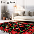 Festive Elf Holiday Christmas Characters Rug