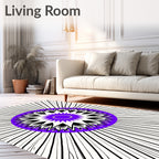 Radiant Black White Purple Starburst Rug