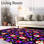 Jolly Santa Claus Purple Starburst Rug