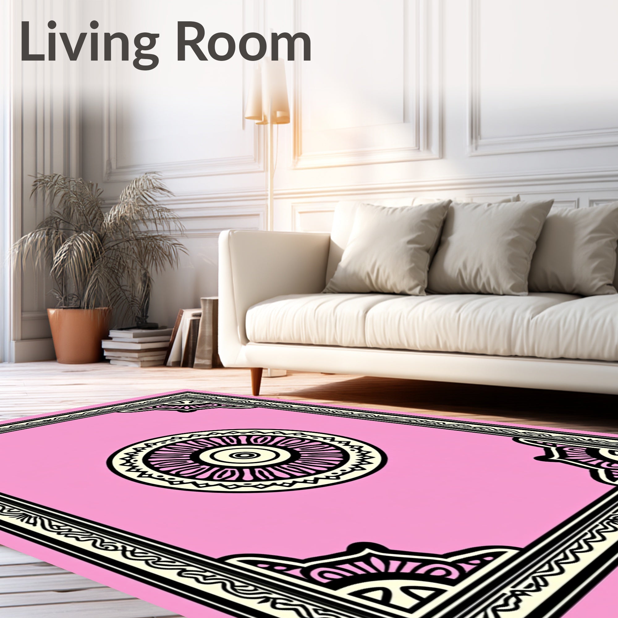 Pale Rose Mandala Framing 4 words, 22 characters Rug