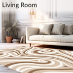 Earthy Swirl Cream Brown Rug