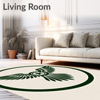 Dark Green Winged Star Emblem Rug
