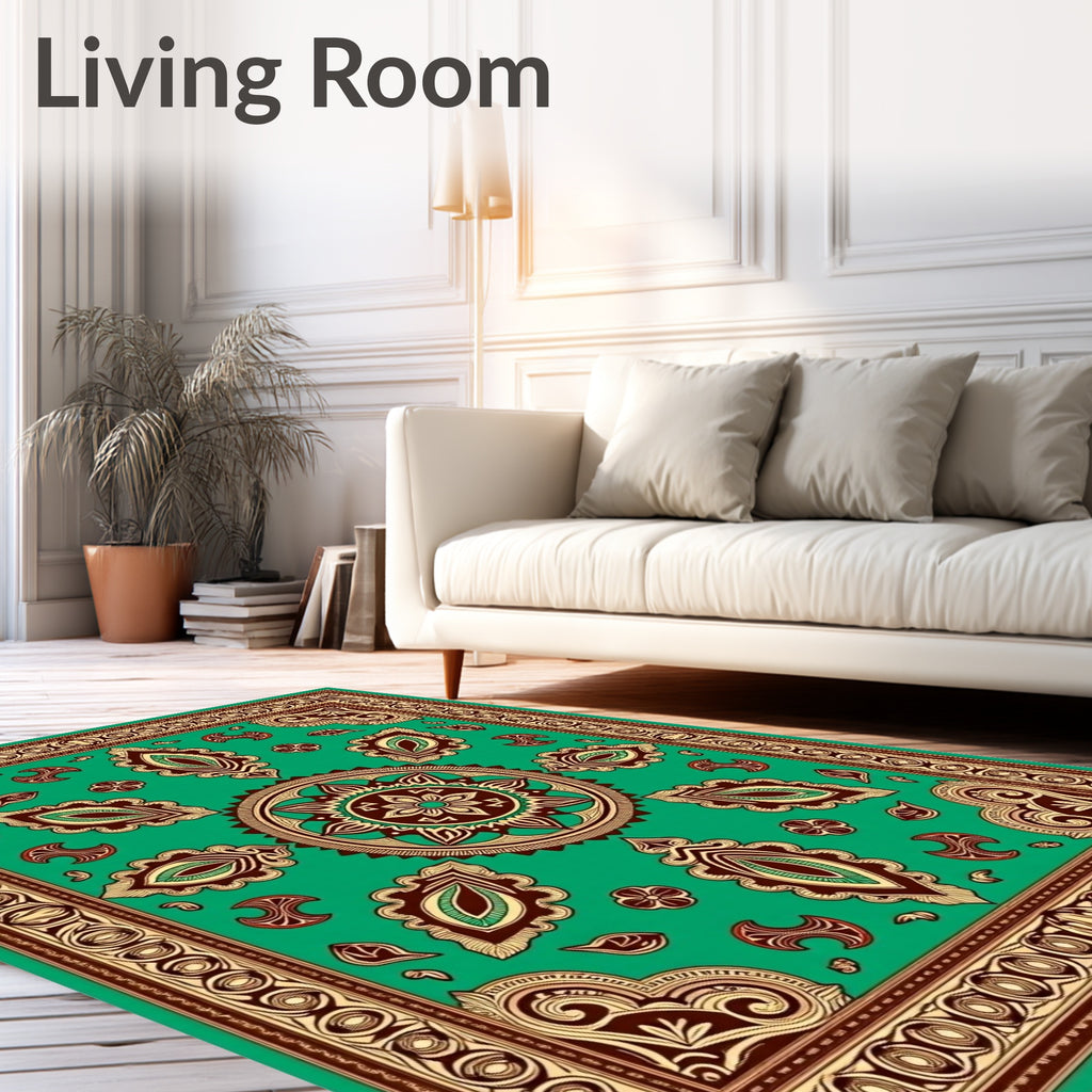 Emerald Jade Medallion Ornamental Rug