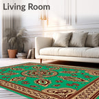 Emerald Jade Medallion Ornamental Rug
