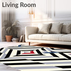 Modern Geometric Color Block Stripe Rug