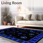 Abstract Blue Neon Celestial Rug