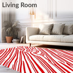 Crimson Red Wood Grain Swirl Rug