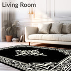 Intricate Cream Scroll Formal Centerpiece Rug
