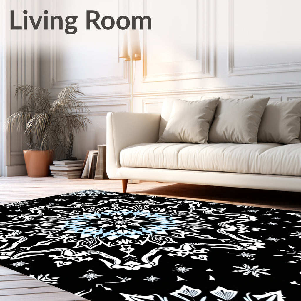 Intricate Lace Snowflake Mandalas Rug