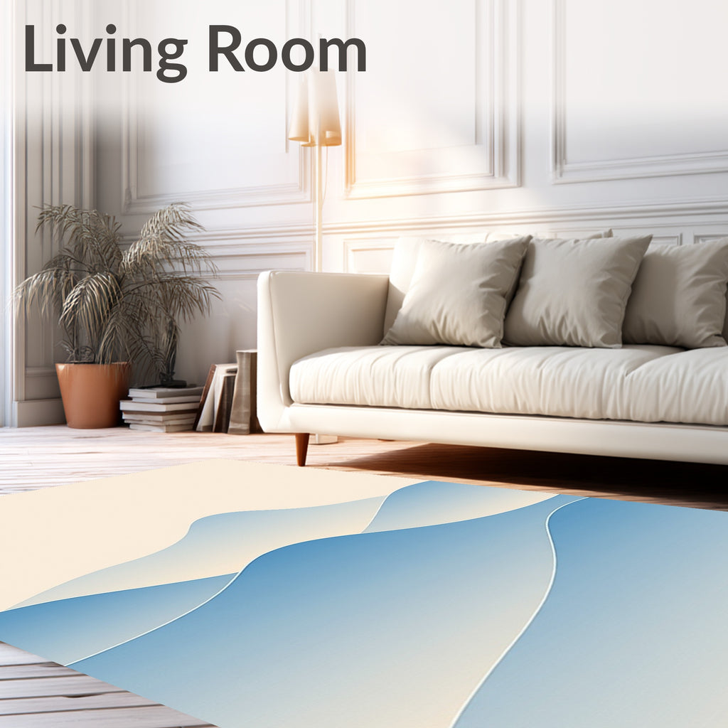 Calm Blue Gradient Layers Rug