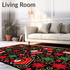 Christmas Santa Sleigh Star Swirl Rug