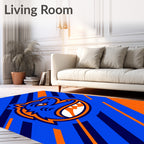 Aggressive Blue Orange Reptile Stripes Rug