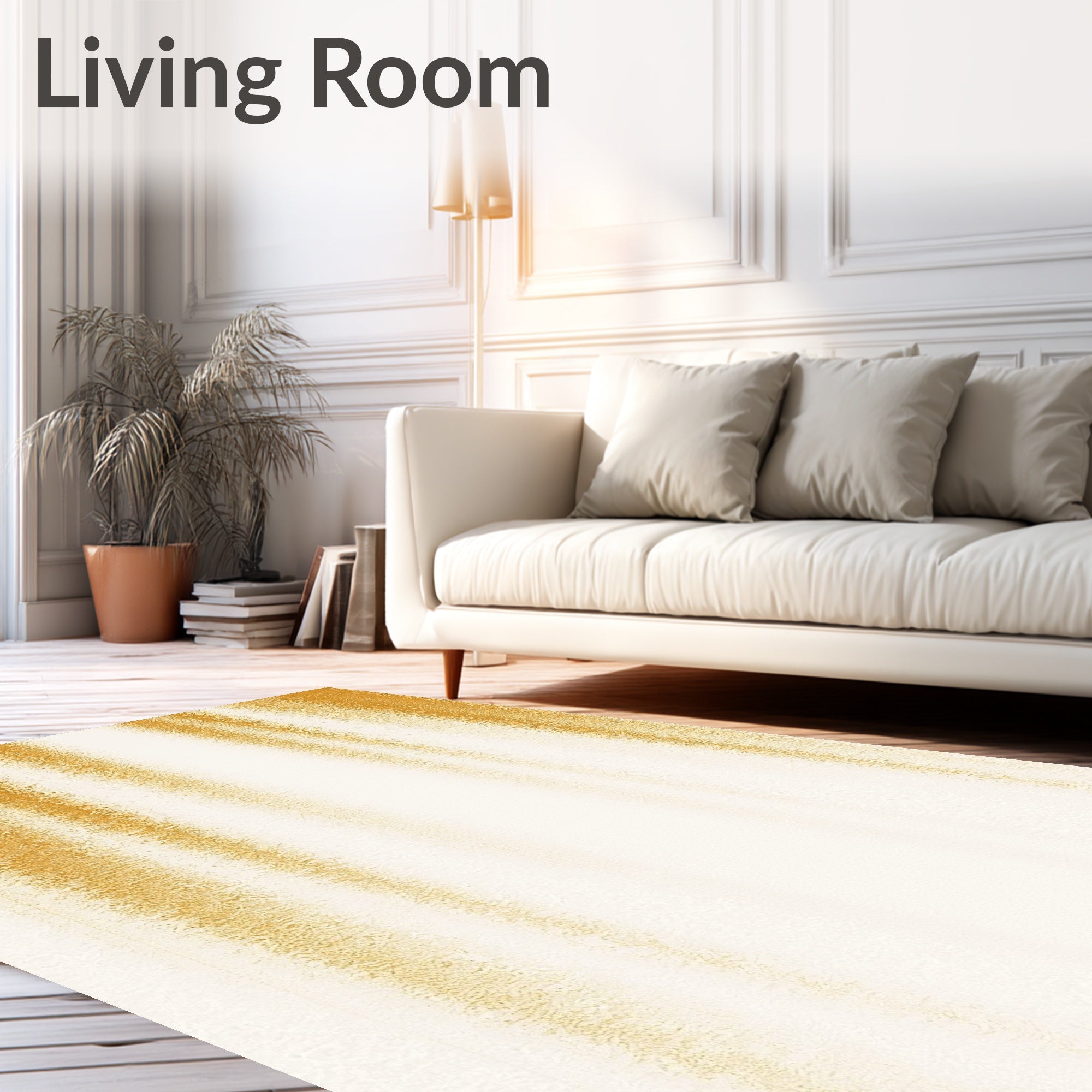 Amber Vertical Streaked Abstract Rug