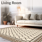 Neutral Chain Link Border Rug