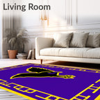 Purple Raven Yellow Border Graphic Rug