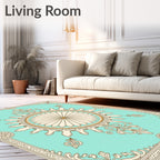 Aqua Palace Medallion Artwork Rug
