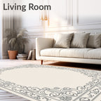 Classic Ivory Scroll Border Rug
