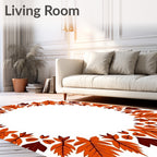 Autumn Leaf Mandala Wreath Rug