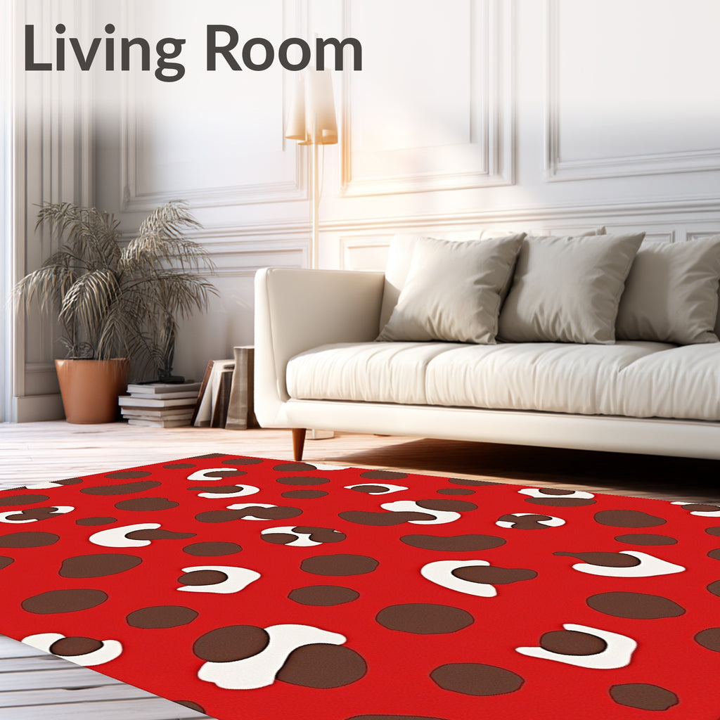 Bold Red Dalmatian Spots Rug