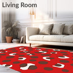 Bold Red Dalmatian Spots Rug