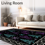 Winter Wonderland Tree Snowflake Border Rug