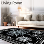 Winter White Snowflake Medallion Burst Rug