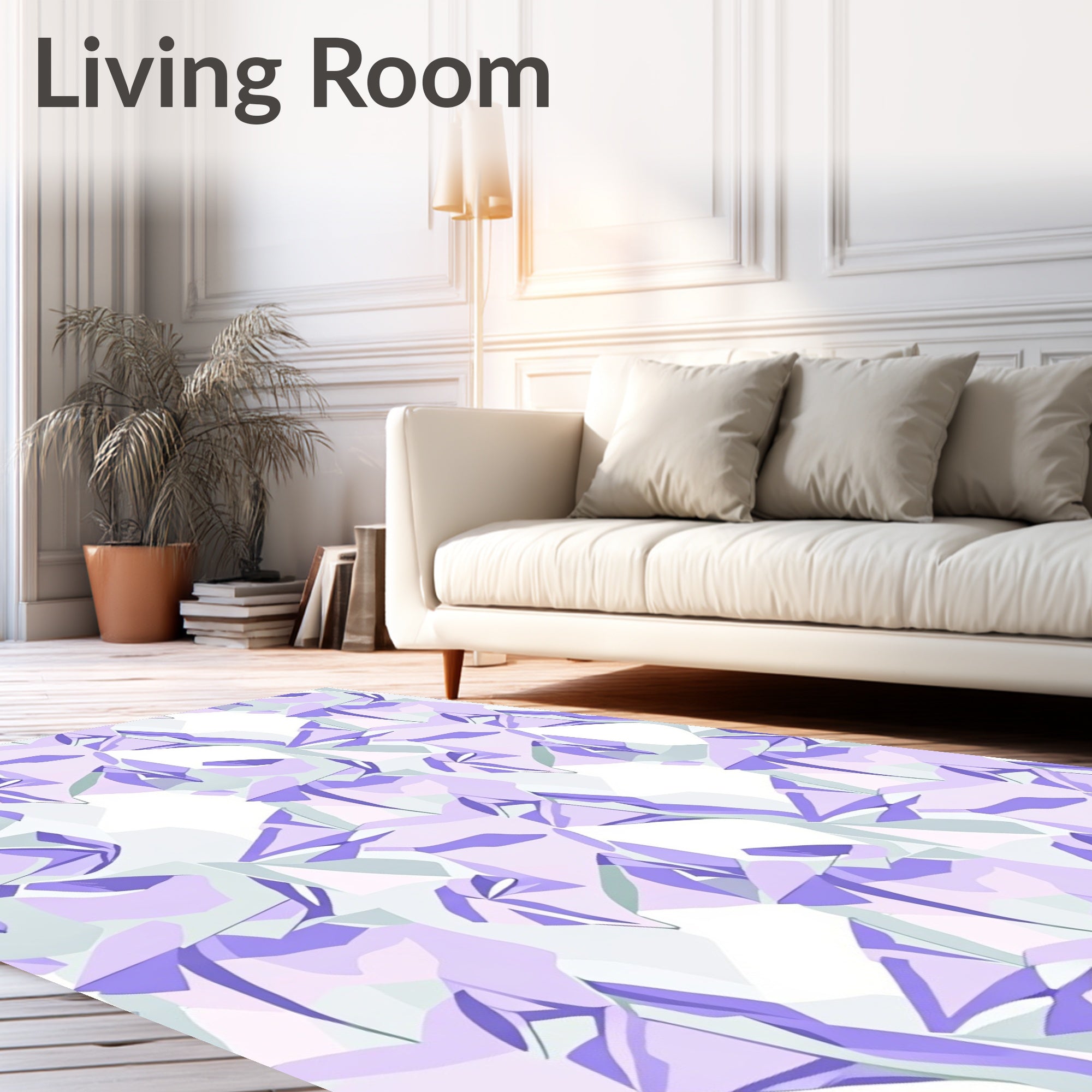 Lavender Watercolor Abstract Crystal Rug